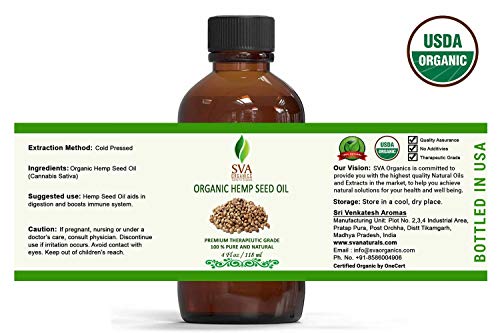 SVA Organics Hemp Seed Organic USDA Cold Pressed Oil