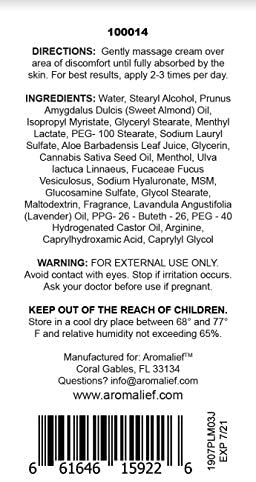 Aromalief Hemp Cream with Lavender Aromatherapy